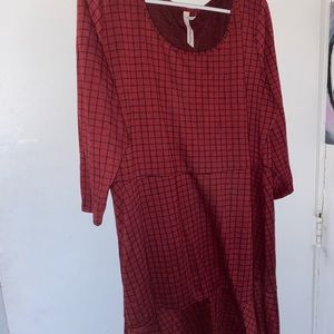 Plaid long sleeve dress